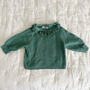 Misha & Puff Yves Top: spruce tea/green sweater with 1/2 sleeves size 5